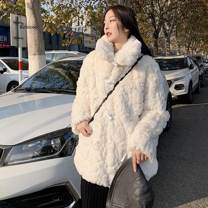 Women's Winter Jacket Faux Fur Coat Women's Teddy Coat Fleece Jacket Women Plush Blouse Women's Winter Sheepskin Coat