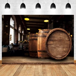 Laeacco Bar Wooden Wine Barrel Oktoberfest Party Decor Poster Photography Backdrop Photozone Photographic Background Photocall