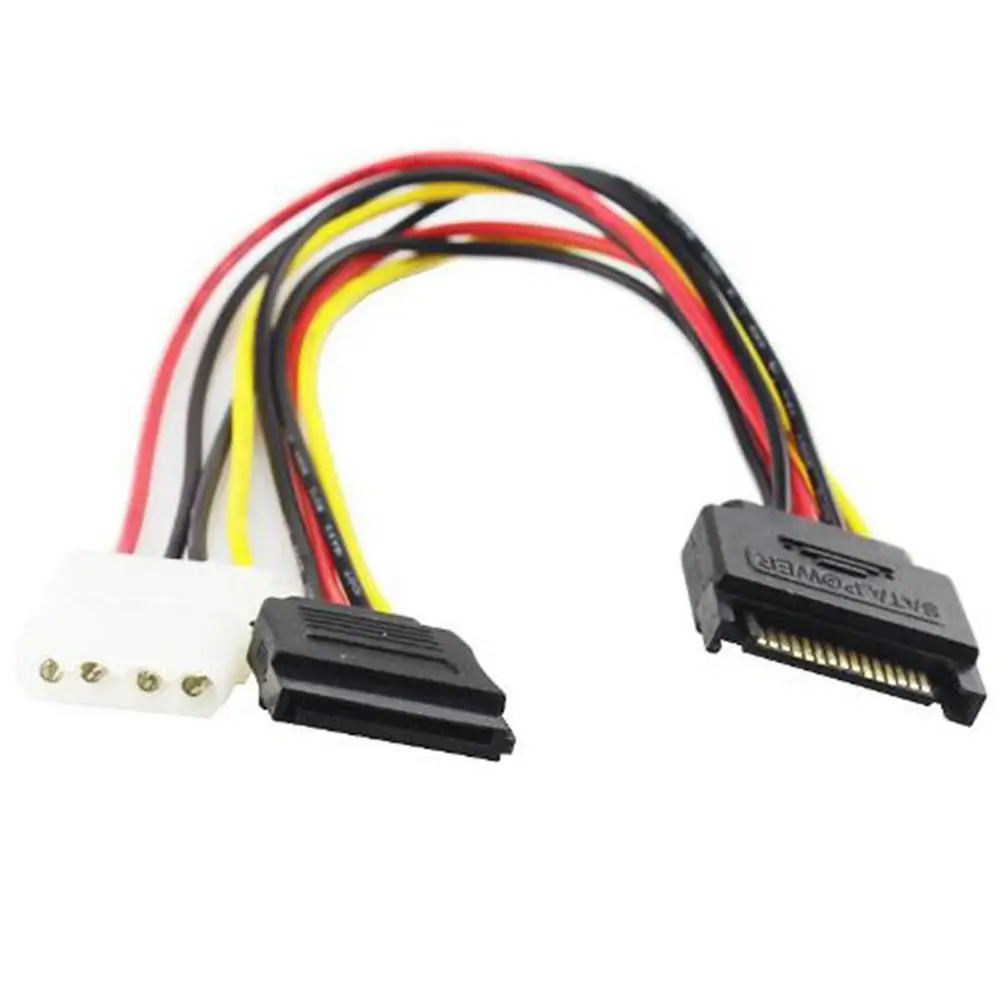 15Pin male to 15Pin IDE Molex female + 4Pin SATA Female Cable Power Cord SATA3.0 Serial Hard Disk Data Cable Best Price