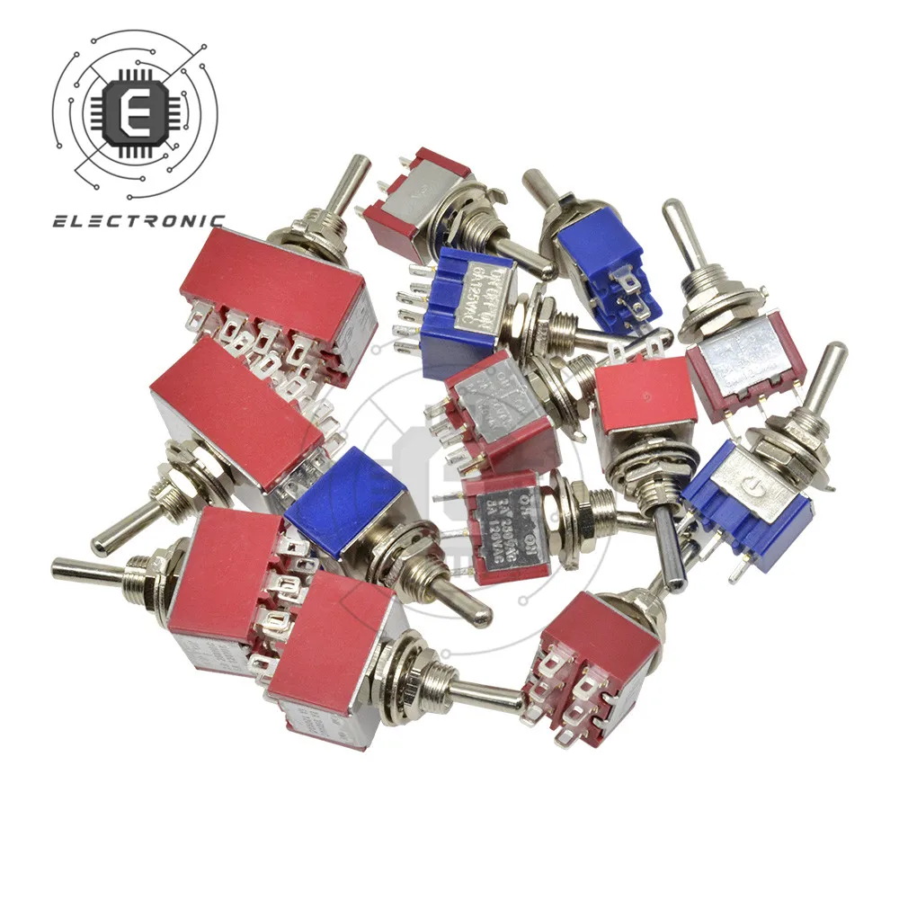 MTS-102/103/202/203/302/303/402/403/123/223/sono disponibili diversi tipi di interruttori a levetta in miniatura