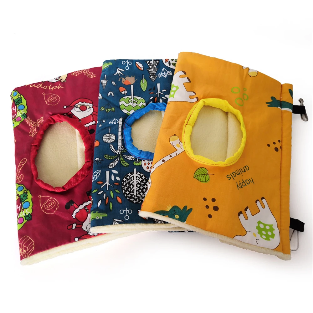 Triangle Bird Cage Parrot Plush Nest Pet Parrot Nest Budgie Warm Winter Hammock Cage House Hut Tent Bed Hanging Cave Pet Product view 3
