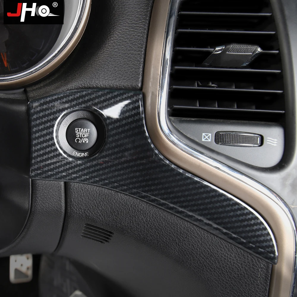 JHO Carbon Grain Dashboard Side Air Vent Outlet Cover Trim For 2014-2019 Jeep Grand Cherokee 2017 2016 2015 2018 Limited WK2