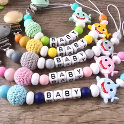 Nuova personalizzazione personalizzata della Clip del ciuccio ciuccio in Silicone per bambini catena anti-goccia ciuccio personalizzato con nome giocattoli molari