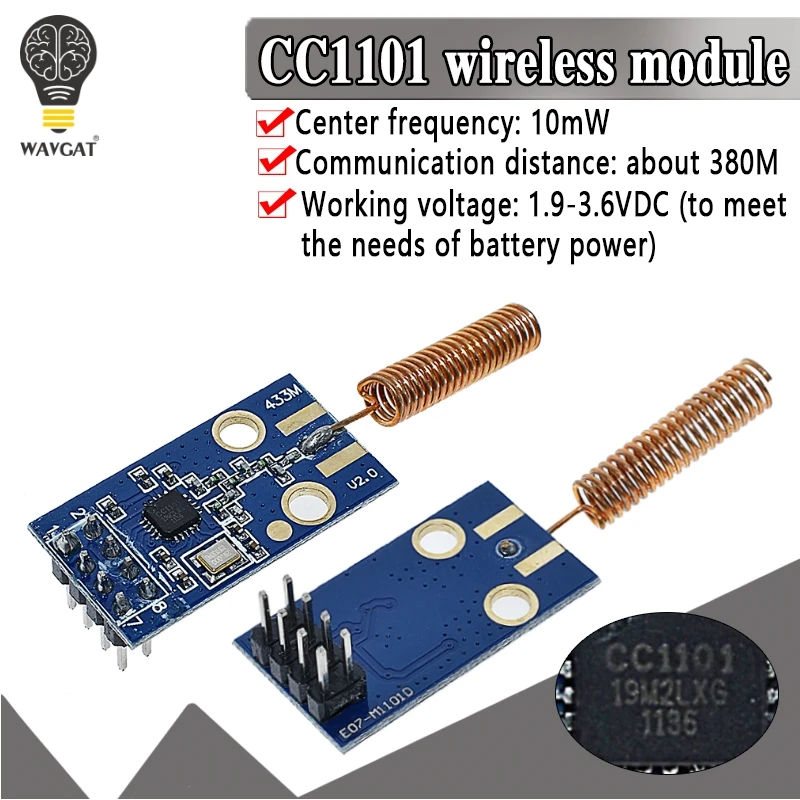 CC1101 Wireless Transceiver Module 433MHz 2500 NRF Distance Transmission Board OOK ASK MSK Modulation Programable Control 2500