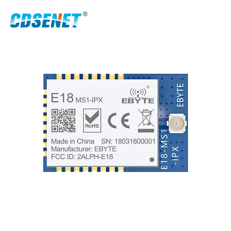 

CDSENET CC2530 2,4 GHz 4dbm UART 200m Диапазон КБ Flash IPX антенна SoC SMD Zigebee модуль E18-MS1-IPX 10 шт./лот