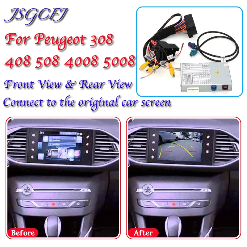 For Peugeot 308 408 508 4008 5008 2013~2021 Rear Camera Module Decoder Rear View Parking Original Car Screen Upgrade CAM Adapter