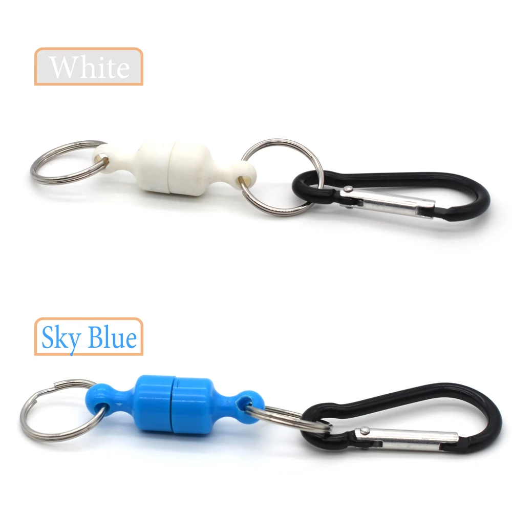 MNFT 2Pcs Fly Fishing Magnetic Net Release Quick Release Clips Net Holder with Aluminum Carabiner for Fly Fishing Net Fish Tools