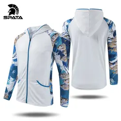 2025 SPATA New Fishing Clothing Long Sleeves Men Coats Sun Protection Coat Shirts Fishing Jerseys Cycle Hoodies Fishing Clothes