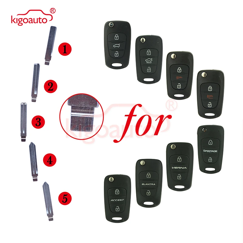 

Kigoauto 81996-2K000 #1 #2 #3 #4 #5 Flip car key blade for Hyundai Elantra Accent Genesis I20 I30 Verna Kia Sportage Soul