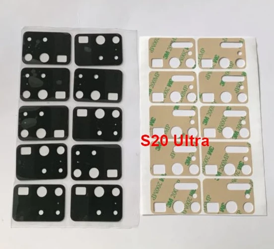 500Pcs Rear Back Camera Glass Lens +Sticker Parts For Samsung Galaxy S8 S9 S10 Plus Note 20 8 9 10 Note 10 Lite  S20 Ultra S21