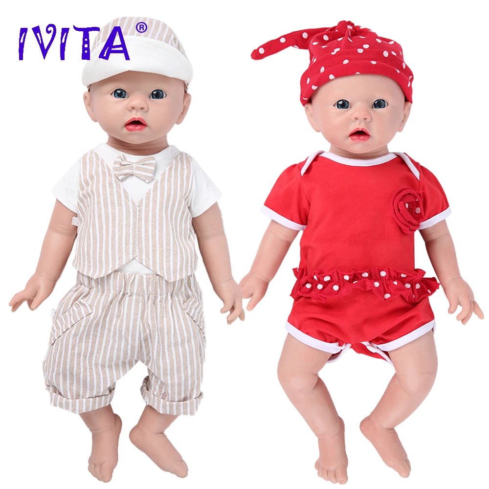 IVITA WG1519 48cm 3700g Realistic Silicone Reborn Baby Dolls Newborn Baby Lifelike Skin Soft Early Education Toys for Children