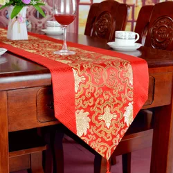 Chemin de table solide de style chinois, nappe à longue bande, chemin de table à manger, TV, couverture de table à chaussures, classique et concis