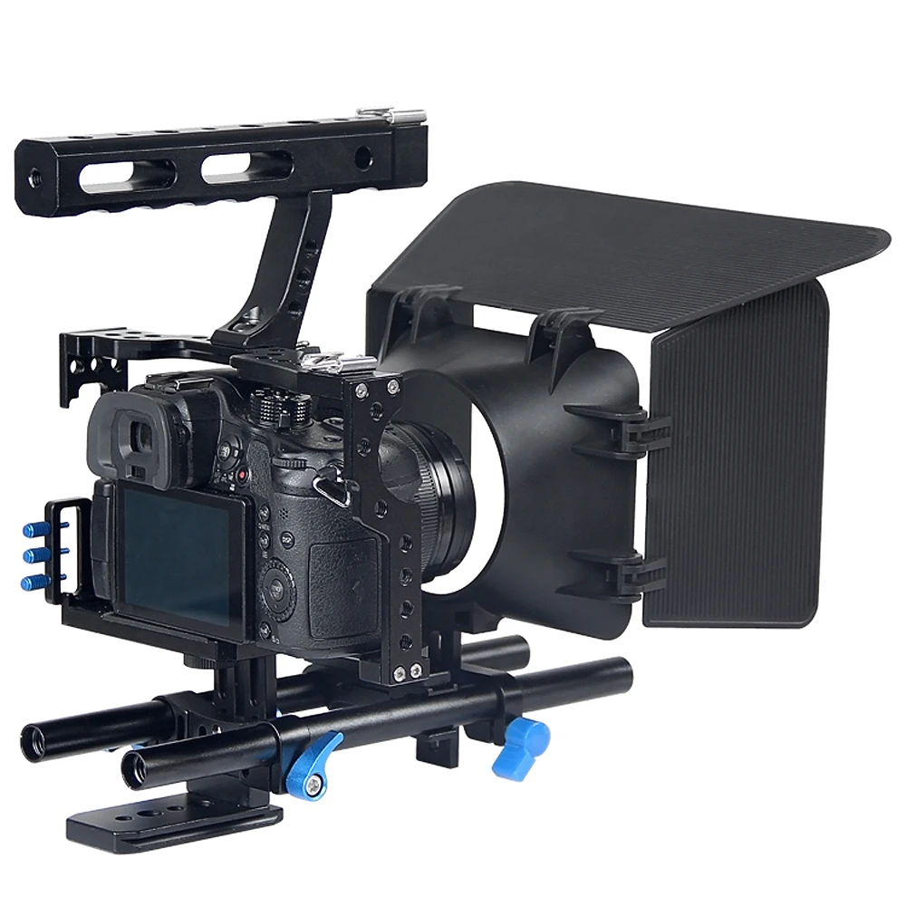 A7 Video Stabilizer Camera Kooi Handvat Dslr Rig Voor Sony GH4 A6300 A6500 A7S A7 A7R A7Rii A7Sii Movie Kooi vlog Accessoires