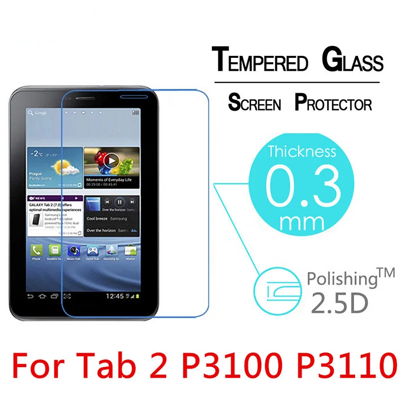 

Tempered Glass for Samsung Galaxy Tab 2 7.0 P3100 P3110 p3108 7" Tablet Screen Protector 9H Scratch-Proof Protective Glass Film