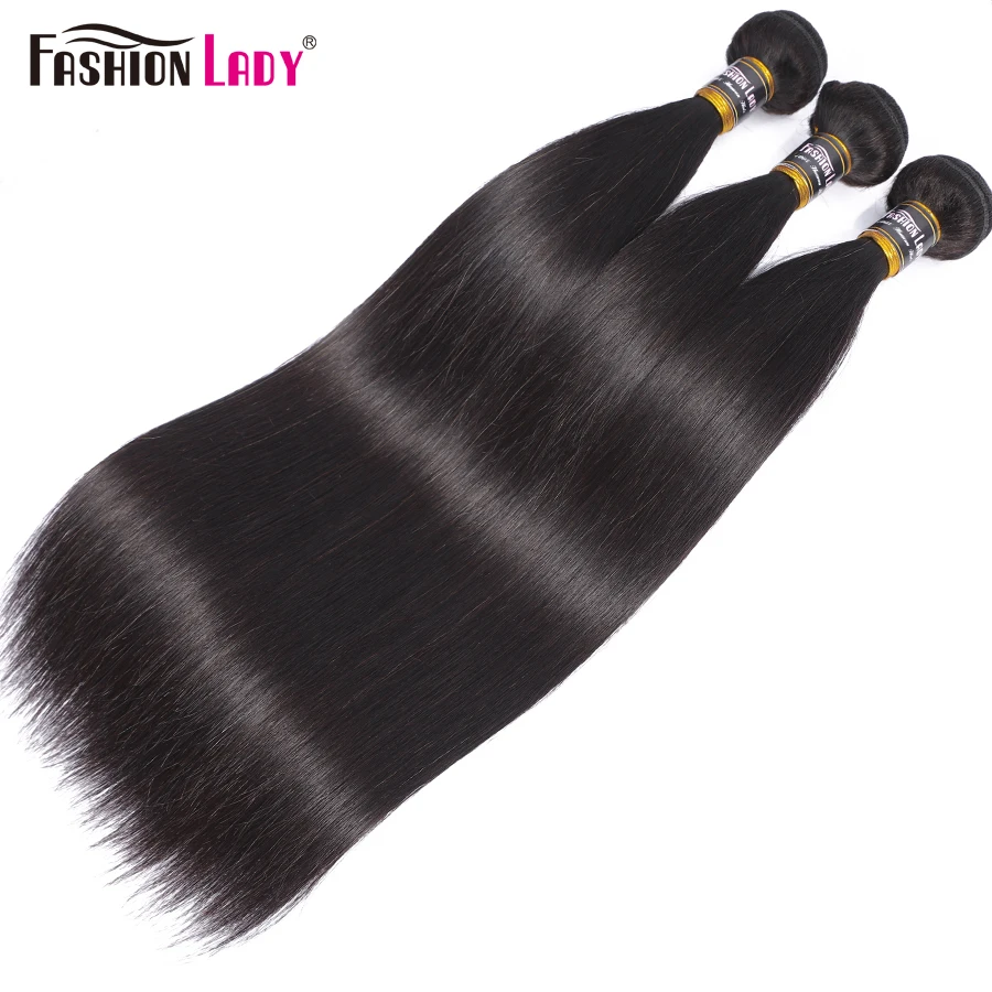 Bundel Rambut Manusia Lurus Mode Wanita Rambut Pra-berwarna Menenun Warna Alami Ekstensi Rambut Manusia Brasil 3/4 Buah Non-remy