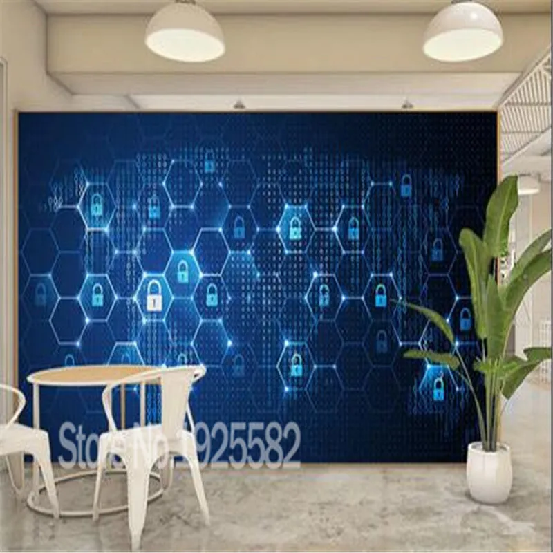 

Modern Technology Internet Visual Extension Wall Paper 3D VR Experience Room Bar Internet Cafe Office Industrial Decor Wallpaper