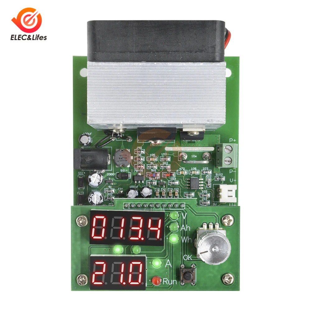 60W 30V 0 ~ 9.99A carico elettronico a corrente costante Display digitale LCD scarica Tester del misuratore di capacità della batteria con ventola