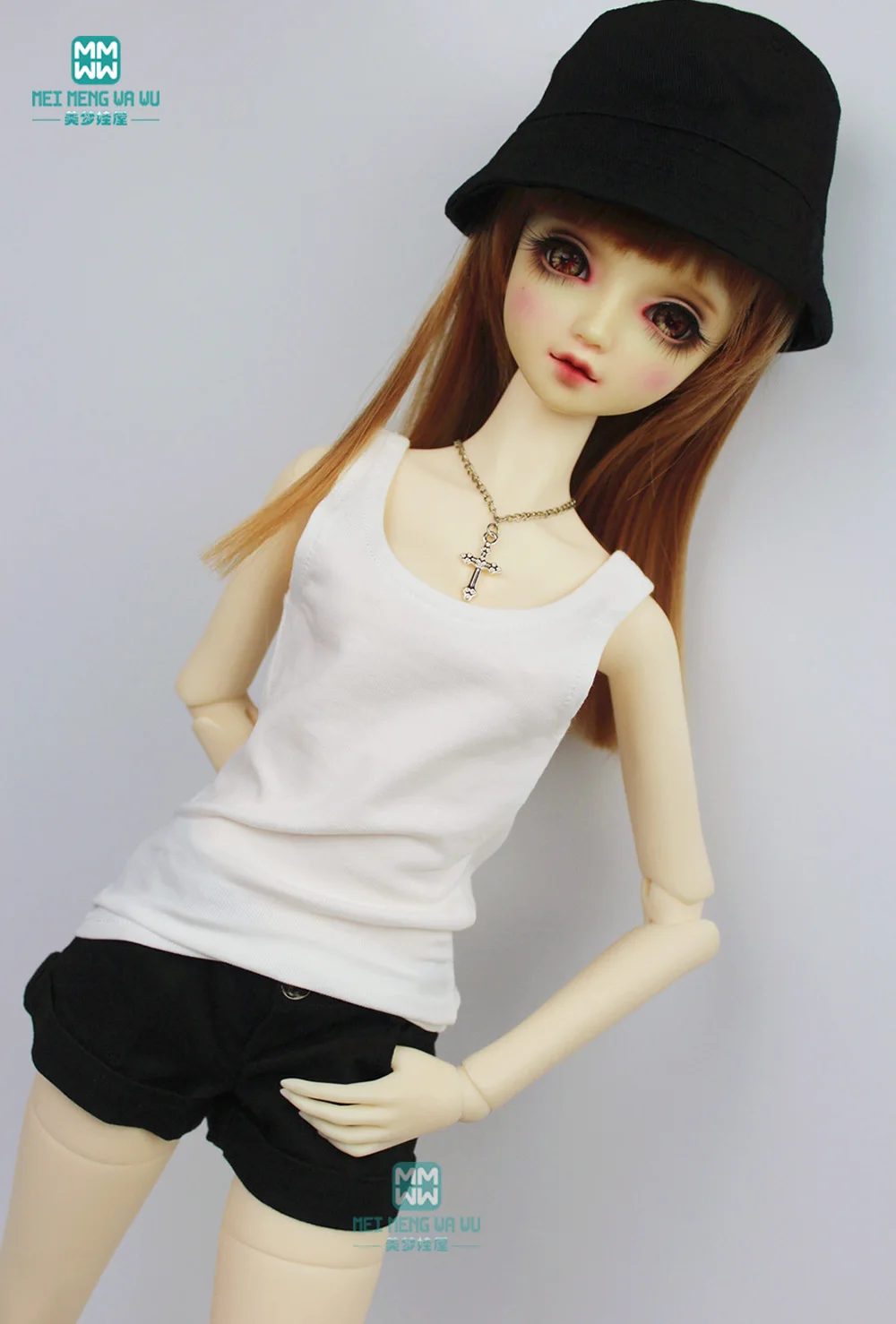 BJD accessories for 60cm 1/3 BJD Doll fashion wild vest black, white, gray