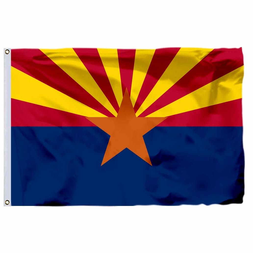 US State Arizona Flag 3x5ft America 21x14cm United States Double Stitched High Quality Banner 90x150cm USA For Home Decoration