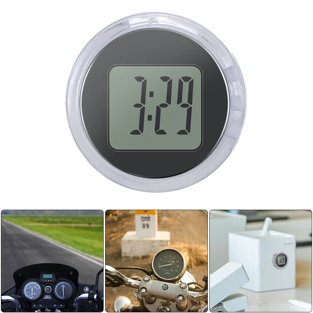 1PC Mini Waterproof Motorcycle Digital Thermometer Waterproof Clock Car Interior Watches Instruments Motorbike Accessories