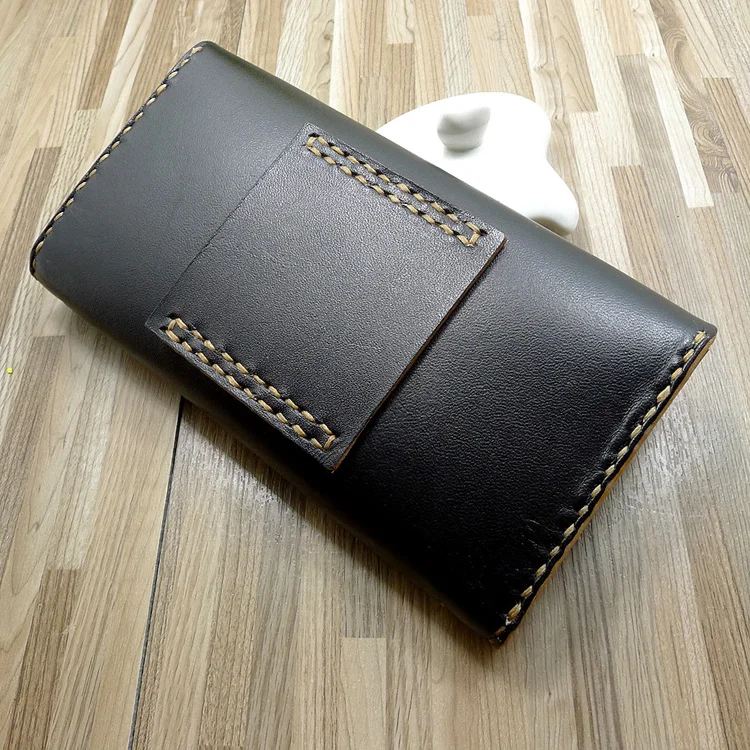 Blongk Universal Hand-made Leather Phone Pouch Waist Pack Belt Bag With Card Holder for Iphone Samsung Huawei S2101DK