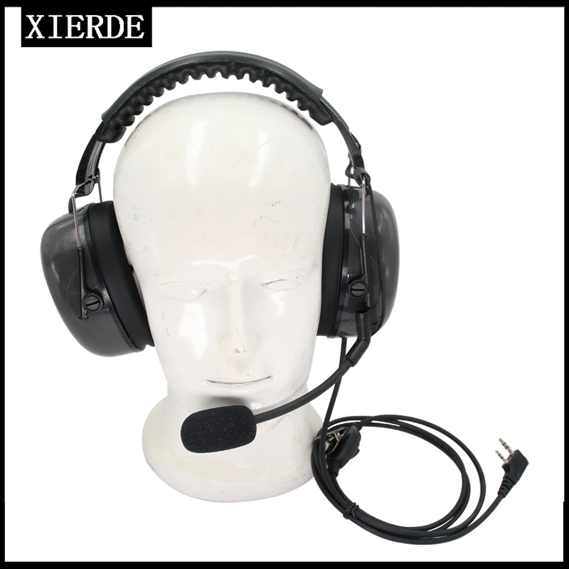 

XIERDE Tactical Headphones Active Noise Reduction TVersion Tactical Headset For Pofeng 5R 888S WOUXUN UV9Dplus Walkie-Talkie