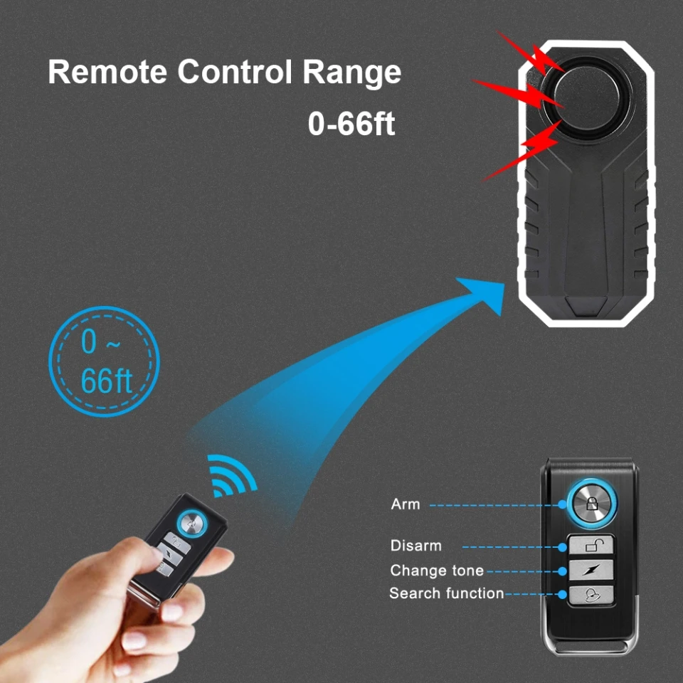 Extractme-Alarme anti-cambriolage pour moto avec télécommande, alarme anti-perte sans fil pour voiture et vélo électrique, étanche, 113DB