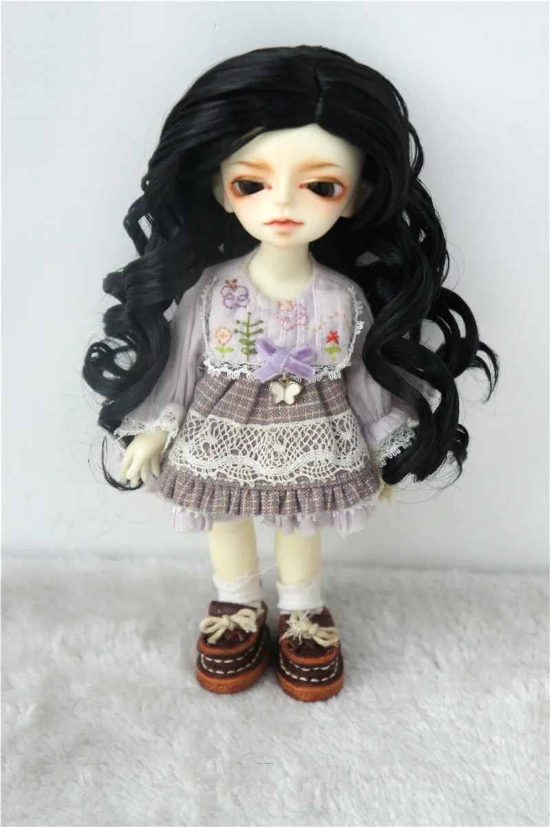 JD340 1/12 1/8 4-5 pollici 5-6 pollici Lady Roll ricci da ragazza Sauvage mohair sintetico parrucche BJD Lati bianco piccoli accessori per bambole