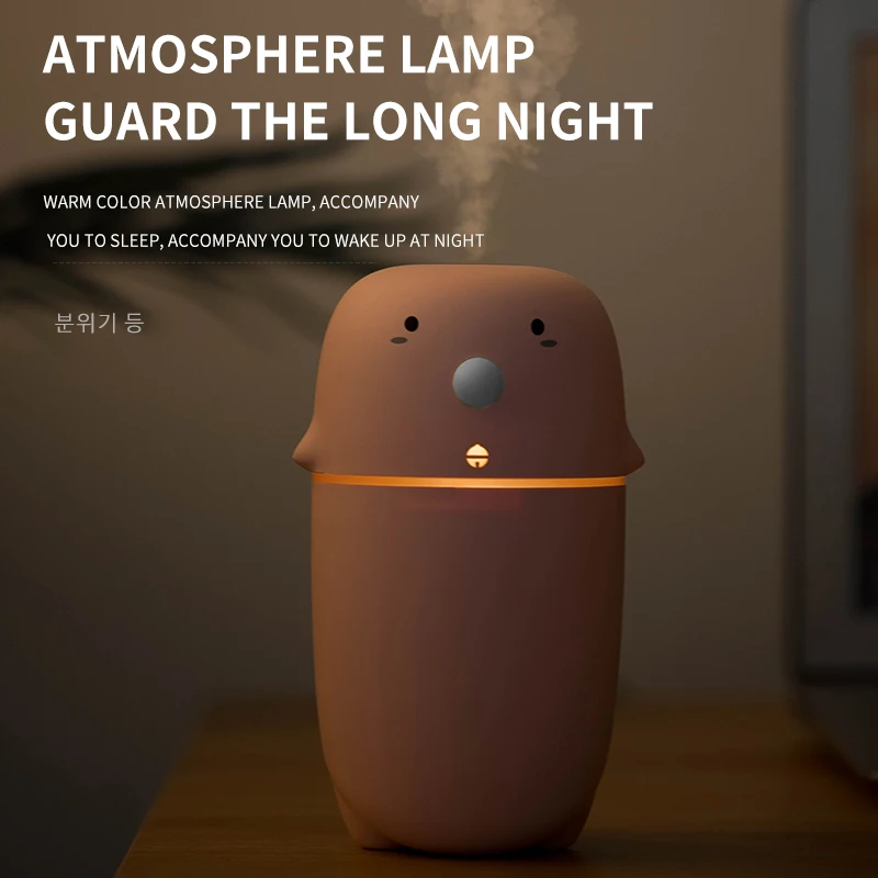 مرطب الهواء الكهربائي معطر ناشر رائحة ضباب 300 مللي سطح مكتب صغير لطيف دافئ مصباح بارد منقي ضباب أفضل لغرفة النوم سيارة هدية