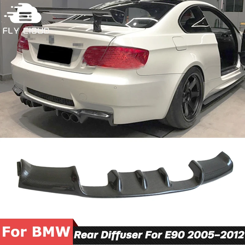 V Style Carbon Fiber Rear Chin Bumper Lip Diffuser For BMW 3 Series E90 M3 Tuning 2005-2012