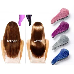 Magic Hair Comb Anti-Static Hair Brush Handle Tangle Detangling Comb Shower Electroplate Massage Comb Salon Hair Styling Tool
