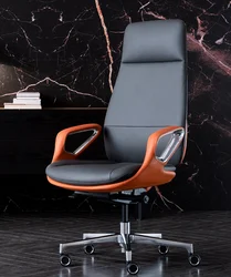 Leather boss office chair modern computer chair business light luxury executive chair president chair reclining