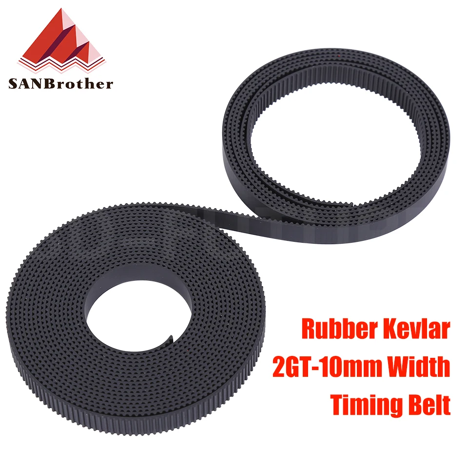 

Rubber Kevlar timing belt GT2 Belt Black Color 2GT open timing Belt 10mm Width 5M/10M/20M/50M for 3d printer