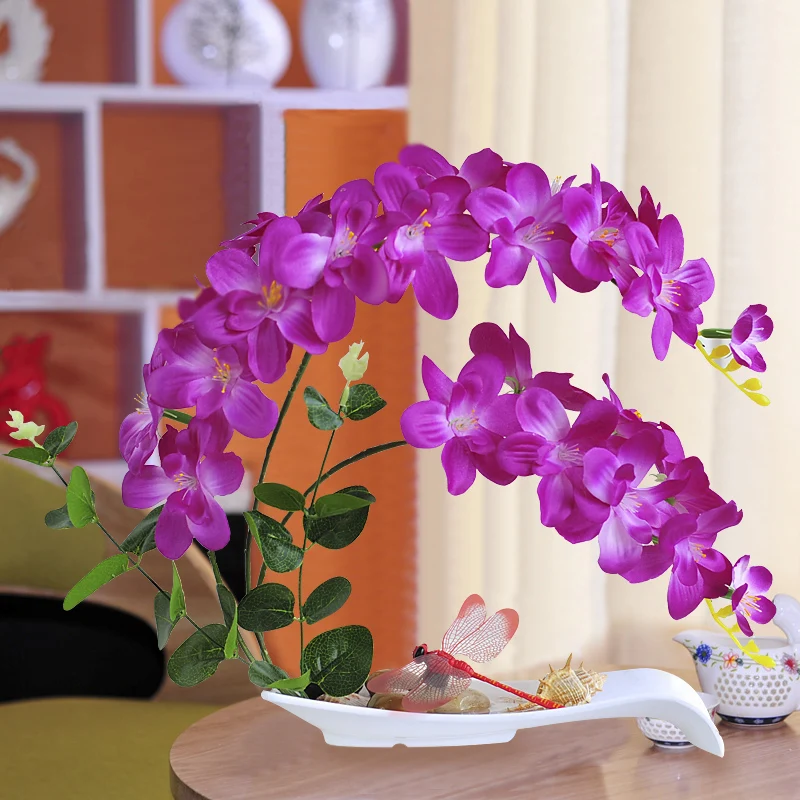 

Phalaenopsis simulation Flower Bonsai suit office artificial flower living room dining table indoor home potted ornaments