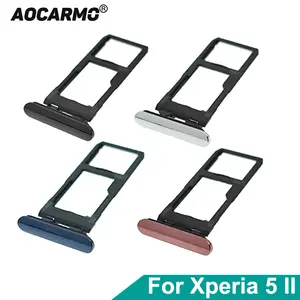 Bilashmart Aocarmo Sony Xperia 5 II X5ii XQ AS52 AS62 AS72 SO 52A SOG02 Dual SIM Card Holder Sim Tray Slot With Dust Plug Cover