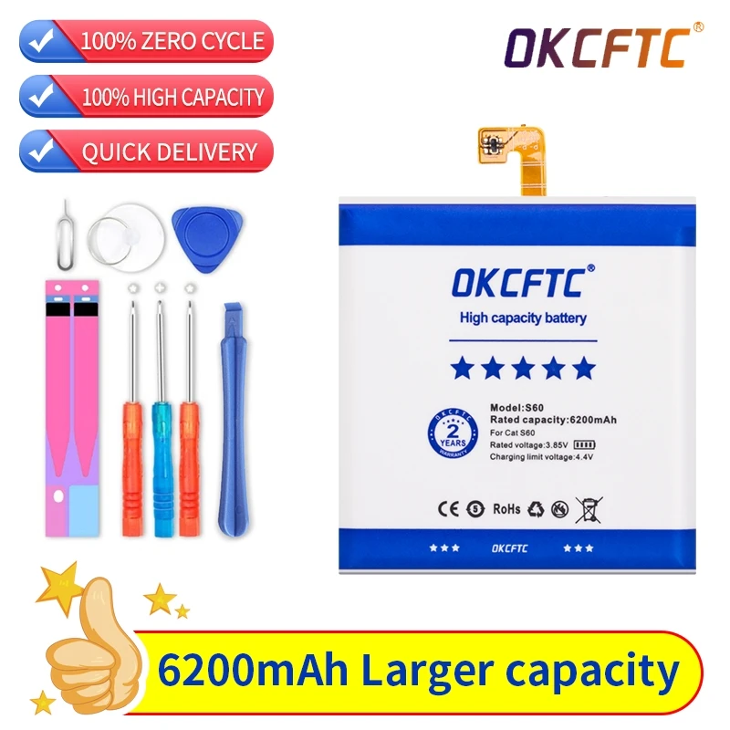 NEW Top Quality 6200mAh Battery for Caterpillar CAT S60 Mobile Phone Replacement Accumulator