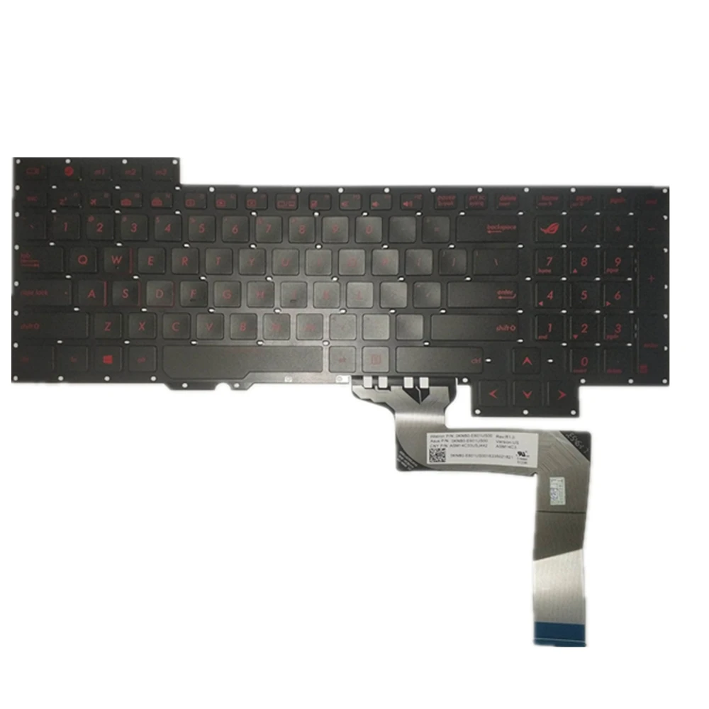 Imagem -02 - Teclado do Portátil para Asus G751 G751jl G751jm G751jt G751jy Gfx71 Gfx71j Gfx71jt Gfx71jy Preto Eua ru Edição Grande Entrar Edição