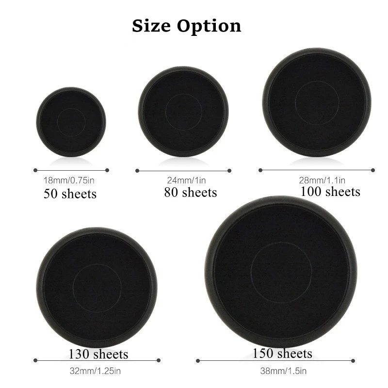 ディスクのバインダー,回転リング付き,18mm/24mm/28mm/32mm/38mm,ディスク用の50個の黒いディスクのバインダー