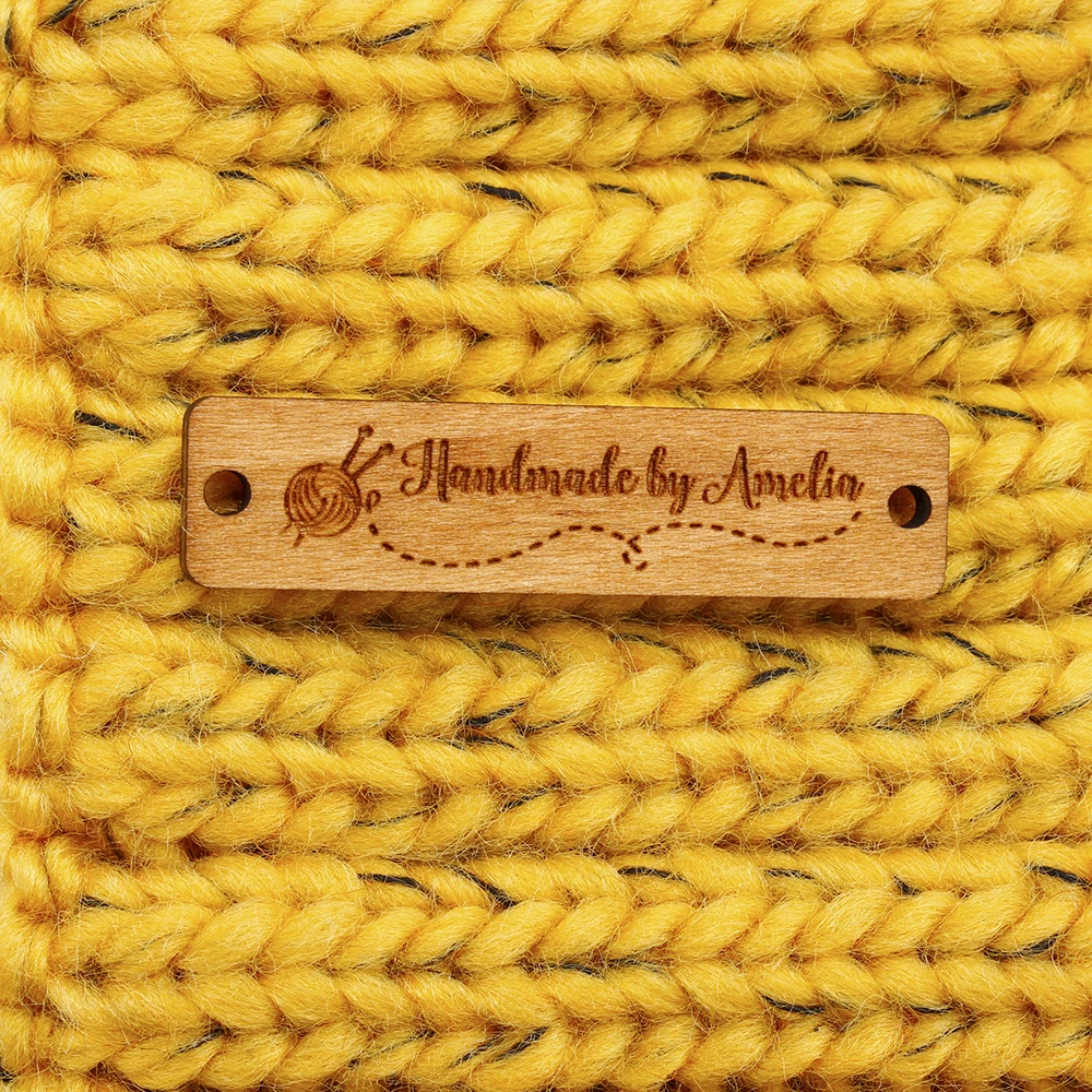 

Деревянные Этикетки, Пользовательский текст, вязаные бирки, логотип или текст, пользовательские гравировальные этикетки, деловое имя (WD3132)