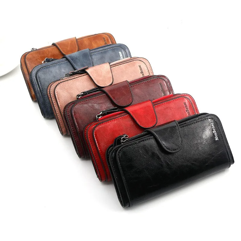 Women\'s wallet made of leather Wallets Three fold VINTAGE Womens purses mobile phone Purse Female Coin Purse Carteira Feminina