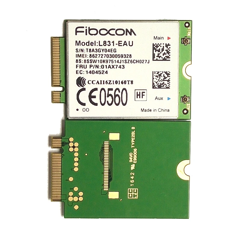 Fibocom L831-EAU 4G LTE Cat4 WWAN card 01AX743 M.2 package for Thinkpad X270 T470 T570 P51s L470 L570 Miix 510-12IKB Series