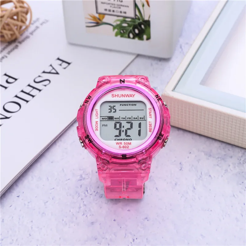 Swimming Electronic LED Watch Digital Sports 5Bar Waterproof Watches for 3~12 Years Old Boys Girls Casual Baby Clock Gift 602