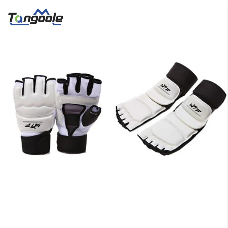 

Full Set Of Kung Fu Sport Taekwondo Gloves Foot Ankle Protector Support Wushu Guard Martial Arts Fighting Boxing Hand Protector