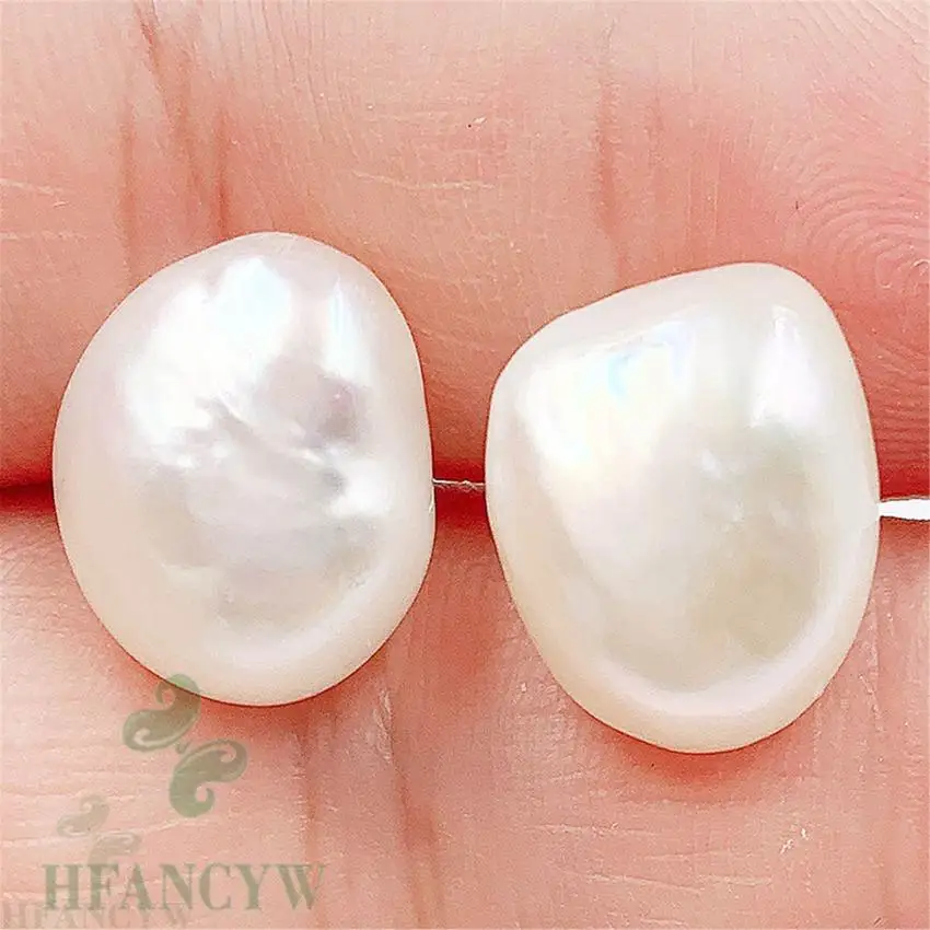 11-12mm White Baroque Pearl Earring 18k Ear Stud Dangle Party Wedding Fashion Mesmerizing Real Accessories Irregular Flawless