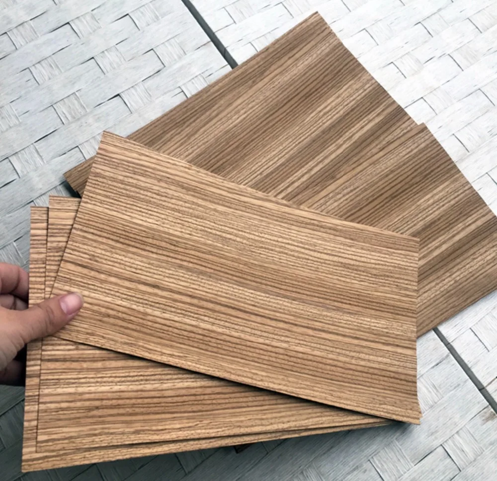 4Pieces/Lot. (about 16x27cm )Thickness:0.5mm  Natural Zebra Vertical Pure Wood Chips DIY Table Tennis Racket Veneer