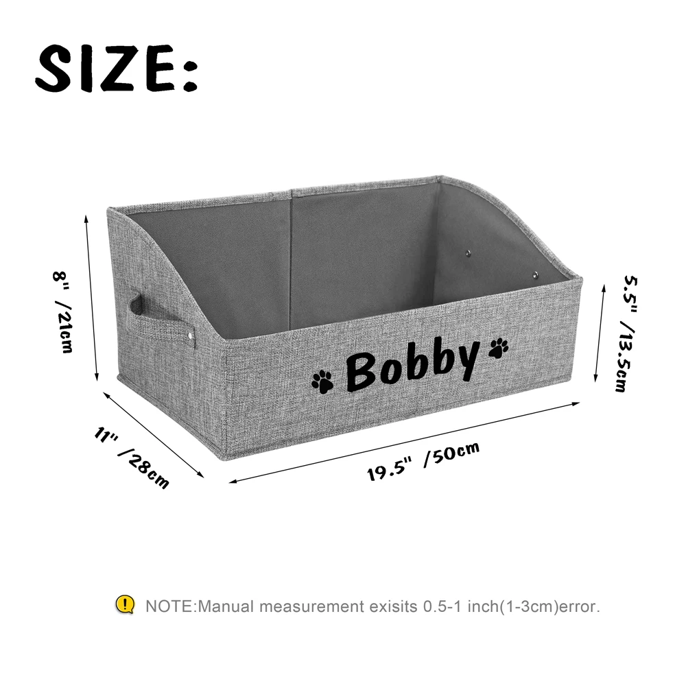 Personalized Dog Cat Toy Storage Box Free Print Name Pet Clothes Storage Basket Foldable Pets Organizer Baskets For Dogs Cats