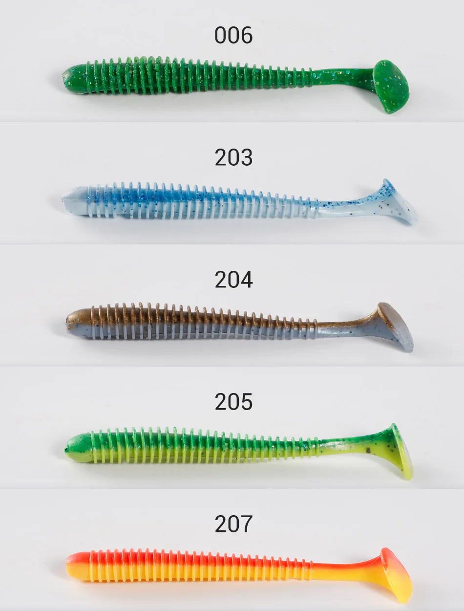 Bassland Silikon Köder Weicher Köder 6 stücke Paddel Schwanz Schaukel Wobbler Künstliche Rippen Shad Jigging Köder Leurre Souple Isca – Detail 6