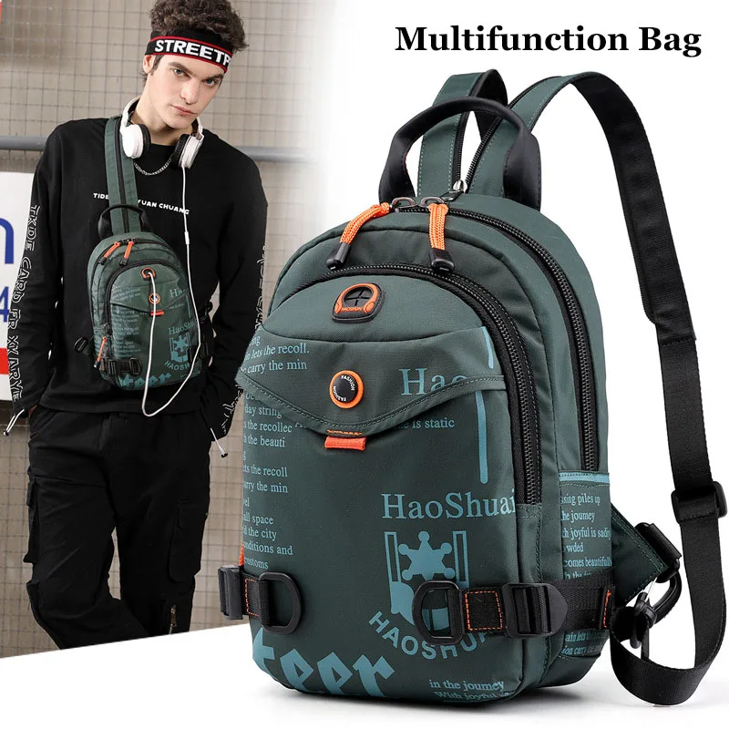 Men Mini Waterproof Backpack Ultra Light Nylon Travel Backpacks Teenage Student Collage Rucksack Letter Printing Small Bag XA24C