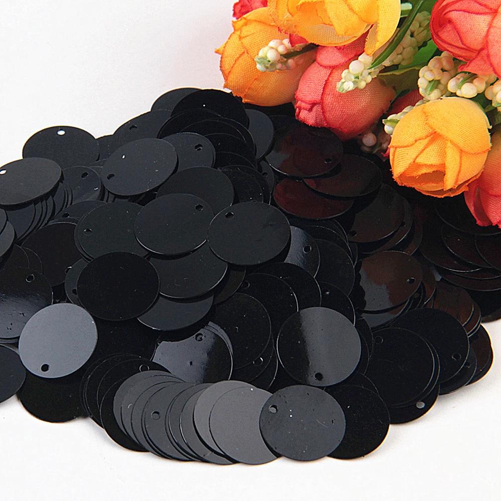 10g Paillettes Black Sequins Flat Round PVC Loose Sequin for Crafts Women Garments Sewing Accessories Lentejuelas Manualidades