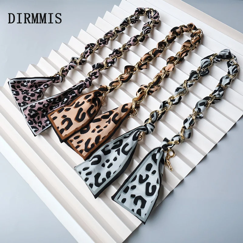 

DIY New Fashion Woman Handbag Accessory Chain Black Blue Amber Leopard Detachable Luxury Strap Women Clutch Shoulder Purse Chain